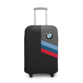 Чехол для чемодана 3D с принтом BMW Brand Tricolor в Санкт-Петербурге, 86% полиэфир, 14% спандекс | двустороннее нанесение принта, прорези для ручек и колес | bmw | автомобильные | бмв | машины