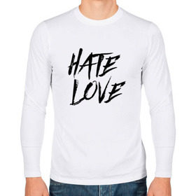 Мужской лонгслив хлопок с принтом FACE Hate Love в Санкт-Петербурге, 100% хлопок |  | Тематика изображения на принте: face | hate | hatelove | rap | рэп | рэпер | фейс | фэйс
