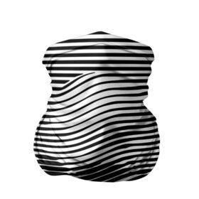 Бандана-труба 3D с принтом Череп в Санкт-Петербурге, 100% полиэстер, ткань с особыми свойствами — Activecool | плотность 150‒180 г/м2; хорошо тянется, но сохраняет форму | art | optical | skull | stripes | vest | искусство | оптическое | полосы | тельняшка | череп