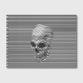 Альбом для рисования с принтом Череп в Санкт-Петербурге, 100% бумага
 | матовая бумага, плотность 200 мг. | art | optical | skull | stripes | vest | искусство | оптическое | полосы | тельняшка | череп
