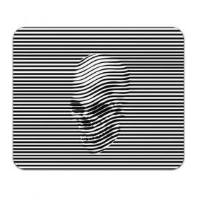 Коврик прямоугольный с принтом Череп в Санкт-Петербурге, натуральный каучук | размер 230 х 185 мм; запечатка лицевой стороны | art | optical | skull | stripes | vest | искусство | оптическое | полосы | тельняшка | череп