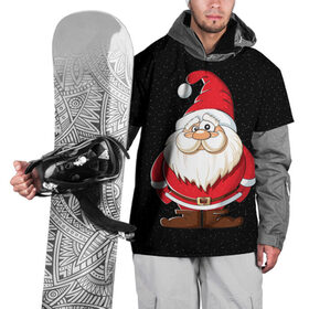 Накидка на куртку 3D с принтом Санта в Санкт-Петербурге, 100% полиэстер |  | christmas | new year | дед мороз | елка | зима | клаус | метель | мороз | новый год | праздник | рождество | санта | снег | снеговик | снегурочка