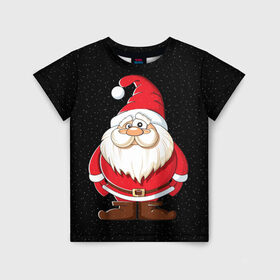 Детская футболка 3D с принтом Санта в Санкт-Петербурге, 100% гипоаллергенный полиэфир | прямой крой, круглый вырез горловины, длина до линии бедер, чуть спущенное плечо, ткань немного тянется | christmas | new year | дед мороз | елка | зима | клаус | метель | мороз | новый год | праздник | рождество | санта | снег | снеговик | снегурочка