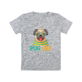 Детская футболка хлопок с принтом Mops king в Санкт-Петербурге, 100% хлопок | круглый вырез горловины, полуприлегающий силуэт, длина до линии бедер | dog | king | mops | pug | король | корона | мопс | пес | песик | собака | собачка