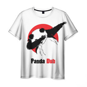 Мужская футболка 3D с принтом Panda dub в Санкт-Петербурге, 100% полиэфир | прямой крой, круглый вырез горловины, длина до линии бедер | dab | dance | dub | movement | panda | движение | панда | танец