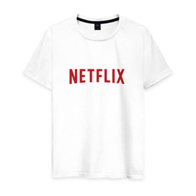 Мужская футболка хлопок с принтом Netflix в Санкт-Петербурге, 100% хлопок | прямой крой, круглый вырез горловины, длина до линии бедер, слегка спущенное плечо. | logo | netflix | netflix logo | нетфликс | нэтфликс | сериалы | телевидение | фанат сериалов