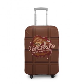 Чехол для чемодана 3D с принтом Chocolate в Санкт-Петербурге, 86% полиэфир, 14% спандекс | двустороннее нанесение принта, прорези для ручек и колес | chocolate | fresh | еда | плитка | сладости | шоколад