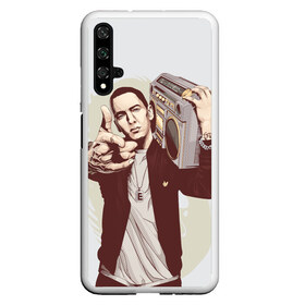 Чехол для Honor 20 с принтом Eminem Art в Санкт-Петербурге, Силикон | Область печати: задняя сторона чехла, без боковых панелей | Тематика изображения на принте: art | eminem | hip hop | rap | rap god | арт | брюс | бумбокс | маршалл | мэтерс | рэп | хим хоп | эминем