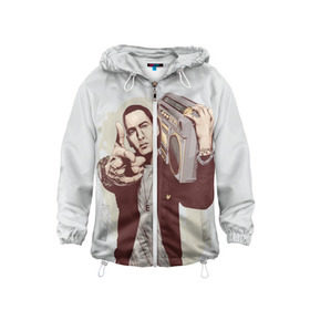 Детская ветровка 3D с принтом Eminem Art в Санкт-Петербурге, 100% полиэстер | подол и капюшон оформлены резинкой с фиксаторами, по бокам два кармана без застежек, один потайной карман на груди | art | eminem | hip hop | rap | rap god | арт | брюс | бумбокс | маршалл | мэтерс | рэп | хим хоп | эминем
