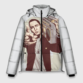 Мужская зимняя куртка 3D с принтом Eminem Art в Санкт-Петербурге, верх — 100% полиэстер; подкладка — 100% полиэстер; утеплитель — 100% полиэстер | длина ниже бедра, свободный силуэт Оверсайз. Есть воротник-стойка, отстегивающийся капюшон и ветрозащитная планка. 

Боковые карманы с листочкой на кнопках и внутренний карман на молнии. | art | eminem | hip hop | rap | rap god | арт | брюс | бумбокс | маршалл | мэтерс | рэп | хим хоп | эминем
