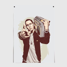 Постер с принтом Eminem Art в Санкт-Петербурге, 100% бумага
 | бумага, плотность 150 мг. Матовая, но за счет высокого коэффициента гладкости имеет небольшой блеск и дает на свету блики, но в отличии от глянцевой бумаги не покрыта лаком | art | eminem | hip hop | rap | rap god | арт | брюс | бумбокс | маршалл | мэтерс | рэп | хим хоп | эминем