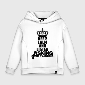 Детское худи Oversize хлопок с принтом Keep calm and listen AA в Санкт-Петербурге, френч-терри — 70% хлопок, 30% полиэстер. Мягкий теплый начес внутри —100% хлопок | боковые карманы, эластичные манжеты и нижняя кромка, капюшон на магнитной кнопке | aa | alexandria | asking | аа | александрия | аликсандрия | аскен | аскин | аскинг | бен брюс | группа | дэнни уорсноп | метал | музыка | пост | рок | хэви | электроникор