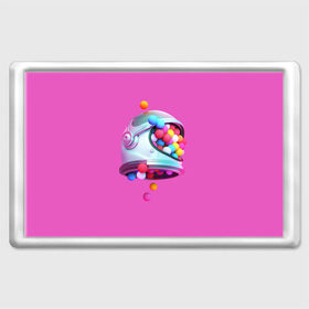 Магнит 45*70 с принтом Colorful balls в Санкт-Петербурге, Пластик | Размер: 78*52 мм; Размер печати: 70*45 | Тематика изображения на принте: balls | colorful | helmet | pink | колорит | космонавт | космос | розовый | скафандр | цвет | шарики | шары | шлем
