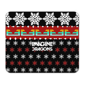 Коврик прямоугольный с принтом Праздничный Imagine Dragons в Санкт-Петербурге, натуральный каучук | размер 230 х 185 мм; запечатка лицевой стороны | альтернативный | американская | группа | драгонс | имеджин | инди | индирок | новогодний | поп | рождество | рок | свитер | электроник