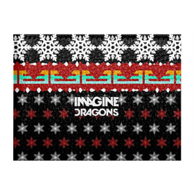 Обложка для студенческого билета с принтом Праздничный Imagine Dragons в Санкт-Петербурге, натуральная кожа | Размер: 11*8 см; Печать на всей внешней стороне | альтернативный | американская | группа | драгонс | имеджин | инди | индирок | новогодний | поп | рождество | рок | свитер | электроник