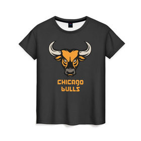 Женская футболка 3D с принтом Chicago bulls в Санкт-Петербурге, 100% полиэфир ( синтетическое хлопкоподобное полотно) | прямой крой, круглый вырез горловины, длина до линии бедер | chicago bulls | баскетбол