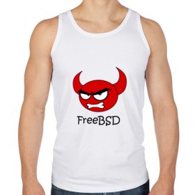 Мужская майка хлопок с принтом FreeBSD демон в Санкт-Петербурге, 100% хлопок |  | Тематика изображения на принте: bsd | demon | freebsd | os | unix | демон | злой | ос | чёртик