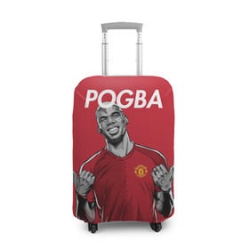 Чехол для чемодана 3D с принтом Pogba Manchester United в Санкт-Петербурге, 86% полиэфир, 14% спандекс | двустороннее нанесение принта, прорези для ручек и колес | mu | paul | pogba | манчестер юнайтед | мю | погба | форма