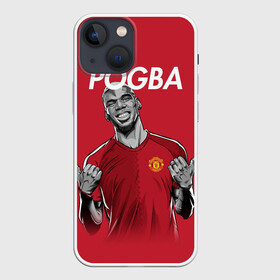 Чехол для iPhone 13 mini с принтом Pogba Manchester United в Санкт-Петербурге,  |  | mu | paul | pogba | манчестер юнайтед | мю | погба | форма