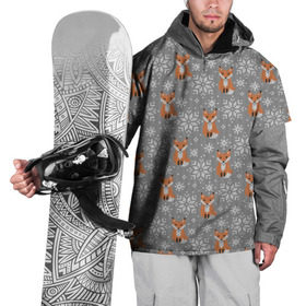 Накидка на куртку 3D с принтом Лисицы в Санкт-Петербурге, 100% полиэстер |  | Тематика изображения на принте: зима | лиса | новый год | подарок | рождество