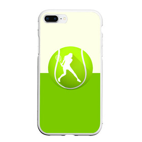Чехол для iPhone 7Plus/8 Plus матовый с принтом Теннис в Санкт-Петербурге, Силикон | Область печати: задняя сторона чехла, без боковых панелей | sport | логотип | мяч | спорт | теннис