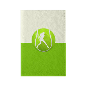 Обложка для паспорта матовая кожа с принтом Теннис в Санкт-Петербурге, натуральная матовая кожа | размер 19,3 х 13,7 см; прозрачные пластиковые крепления | Тематика изображения на принте: sport | логотип | мяч | спорт | теннис