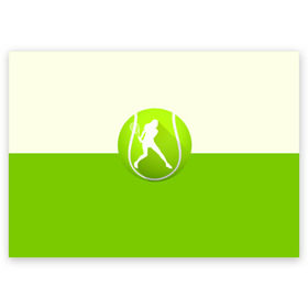 Поздравительная открытка с принтом Теннис в Санкт-Петербурге, 100% бумага | плотность бумаги 280 г/м2, матовая, на обратной стороне линовка и место для марки
 | sport | логотип | мяч | спорт | теннис