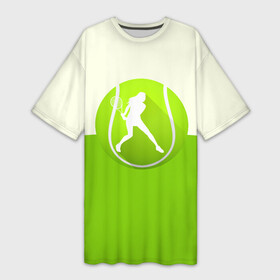 Платье-футболка 3D с принтом Теннис в Санкт-Петербурге,  |  | sport | логотип | мяч | спорт | теннис