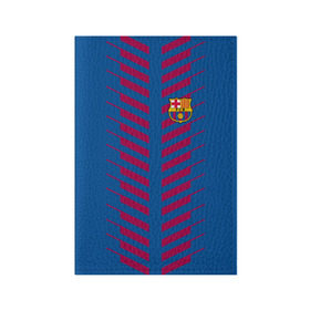 Обложка для паспорта матовая кожа с принтом FC Barcelona 2018 Creative в Санкт-Петербурге, натуральная матовая кожа | размер 19,3 х 13,7 см; прозрачные пластиковые крепления | fc | fc barcelona | fcb | барселона | мяч | спорт | футбол | футбольный клуб