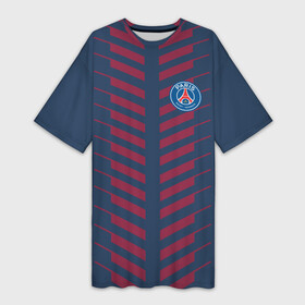 Платье-футболка 3D с принтом PSG LOGO ORIGINAL UNIFORM | ПСЖ ФОРМА в Санкт-Петербурге,  |  | Тематика изображения на принте: fc | fly emirates | paris | psg | лого | париж | псж | спорт | спортивные | фк | футбольный клуб