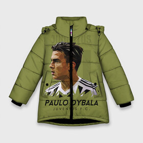 Зимняя куртка для девочек 3D с принтом Paulo Dybala Juventus FC в Санкт-Петербурге, ткань верха — 100% полиэстер; подклад — 100% полиэстер, утеплитель — 100% полиэстер. | длина ниже бедра, удлиненная спинка, воротник стойка и отстегивающийся капюшон. Есть боковые карманы с листочкой на кнопках, утяжки по низу изделия и внутренний карман на молнии. 

Предусмотрены светоотражающий принт на спинке, радужный светоотражающий элемент на пуллере молнии и на резинке для утяжки. | dibala | dybala | juve | juventus | juvi | kit | russia | world cup | бонусная | гостевая | дибала | домашняя | италия | футбол | чемпионат мира | юве | ювентус | юви