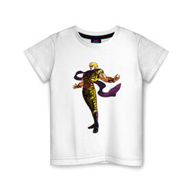 Детская футболка хлопок с принтом Дио Брандо в Санкт-Петербурге, 100% хлопок | круглый вырез горловины, полуприлегающий силуэт, длина до линии бедер | Тематика изображения на принте: anime | jojo | jojos bizarre adventure | аниме | дио брандо