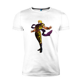 Мужская футболка премиум с принтом Дио Брандо в Санкт-Петербурге, 92% хлопок, 8% лайкра | приталенный силуэт, круглый вырез ворота, длина до линии бедра, короткий рукав | anime | jojo | jojos bizarre adventure | аниме | дио брандо