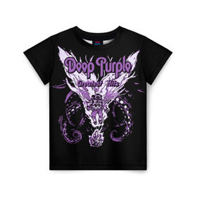 Детская футболка 3D с принтом Deep Purple в Санкт-Петербурге, 100% гипоаллергенный полиэфир | прямой крой, круглый вырез горловины, длина до линии бедер, чуть спущенное плечо, ткань немного тянется | album | british | deep purple | england | heavy metal | rock group | альбом | англия | британская | рок группа | хеви металл