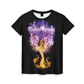 Женская футболка 3D с принтом Deep Purple в Санкт-Петербурге, 100% полиэфир ( синтетическое хлопкоподобное полотно) | прямой крой, круглый вырез горловины, длина до линии бедер | album | british | deep purple | england | heavy metal | rock group | альбом | англия | британская | рок группа | хеви металл