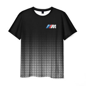 Мужская футболка 3D с принтом BMW 2018 Black and White III в Санкт-Петербурге, 100% полиэфир | прямой крой, круглый вырез горловины, длина до линии бедер | bmw | автомобильные | бмв