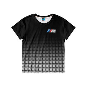 Детская футболка 3D с принтом BMW 2018 Black and White III в Санкт-Петербурге, 100% гипоаллергенный полиэфир | прямой крой, круглый вырез горловины, длина до линии бедер, чуть спущенное плечо, ткань немного тянется | bmw | автомобильные | бмв