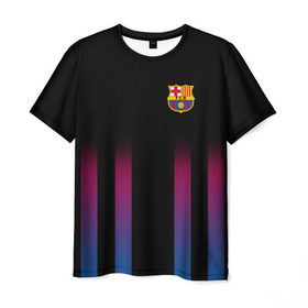 Мужская футболка 3D с принтом FC Barcelona Color Line в Санкт-Петербурге, 100% полиэфир | прямой крой, круглый вырез горловины, длина до линии бедер | fc barcelona | fcb | барселона | спорт | спортивные | фк | футбол