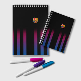 Блокнот с принтом FC Barcelona Color Line в Санкт-Петербурге, 100% бумага | 48 листов, плотность листов — 60 г/м2, плотность картонной обложки — 250 г/м2. Листы скреплены удобной пружинной спиралью. Цвет линий — светло-серый
 | Тематика изображения на принте: fc barcelona | fcb | барселона | спорт | спортивные | фк | футбол