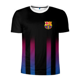 Мужская футболка 3D спортивная с принтом FC Barcelona Color Line в Санкт-Петербурге, 100% полиэстер с улучшенными характеристиками | приталенный силуэт, круглая горловина, широкие плечи, сужается к линии бедра | fc barcelona | fcb | барселона | спорт | спортивные | фк | футбол