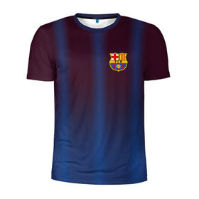 Мужская футболка 3D спортивная с принтом FC Barcelona Gradient в Санкт-Петербурге, 100% полиэстер с улучшенными характеристиками | приталенный силуэт, круглая горловина, широкие плечи, сужается к линии бедра | Тематика изображения на принте: fc | fc barcelona | fcb | барселона | спорт | спортивные | фк | футбол