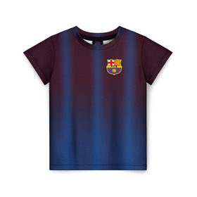 Детская футболка 3D с принтом FC Barcelona Gradient в Санкт-Петербурге, 100% гипоаллергенный полиэфир | прямой крой, круглый вырез горловины, длина до линии бедер, чуть спущенное плечо, ткань немного тянется | Тематика изображения на принте: fc | fc barcelona | fcb | барселона | спорт | спортивные | фк | футбол
