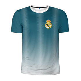 Мужская футболка 3D спортивная с принтом Real Madrid 2018 Gradient в Санкт-Петербурге, 100% полиэстер с улучшенными характеристиками | приталенный силуэт, круглая горловина, широкие плечи, сужается к линии бедра | Тематика изображения на принте: 