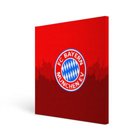 Холст квадратный с принтом FC Bayern 2018 Paints в Санкт-Петербурге, 100% ПВХ |  | bayern | fc | бавария | спорт | спортивные | фк | футбол