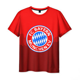 Мужская футболка 3D с принтом FC Bayern 2018 Paints в Санкт-Петербурге, 100% полиэфир | прямой крой, круглый вырез горловины, длина до линии бедер | bayern | fc | бавария | спорт | спортивные | фк | футбол