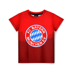 Детская футболка 3D с принтом FC Bayern 2018 Paints в Санкт-Петербурге, 100% гипоаллергенный полиэфир | прямой крой, круглый вырез горловины, длина до линии бедер, чуть спущенное плечо, ткань немного тянется | bayern | fc | бавария | спорт | спортивные | фк | футбол