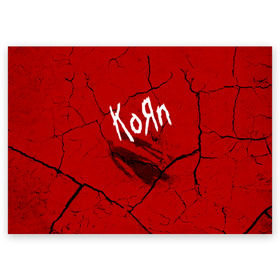 Поздравительная открытка с принтом Korn в Санкт-Петербурге, 100% бумага | плотность бумаги 280 г/м2, матовая, на обратной стороне линовка и место для марки
 | Тематика изображения на принте: korn | koяn | альтернативный | арвизу | гранж | грув | группа | дэвис | корн | коян | лузье | манки | метал | музыка | нюметал | панк | песни | рок | уэлч | филди | филипп | хэд | шаффер