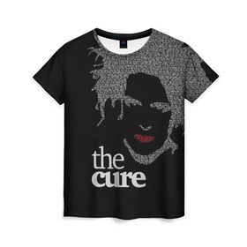 Женская футболка 3D с принтом The Cure в Санкт-Петербурге, 100% полиэфир ( синтетическое хлопкоподобное полотно) | прямой крой, круглый вырез горловины, длина до линии бедер | robert smith | rock band | the cure | uk | британия | роберт смит | рок группа