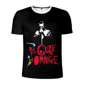 Мужская футболка 3D спортивная с принтом The Cure в Санкт-Петербурге, 100% полиэстер с улучшенными характеристиками | приталенный силуэт, круглая горловина, широкие плечи, сужается к линии бедра | robert smith | rock band | the cure | uk | британия | роберт смит | рок группа