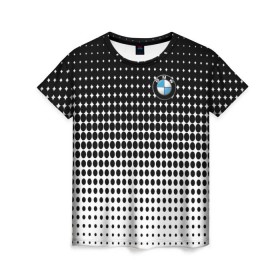 Женская футболка 3D с принтом BMW 2018 Black and White IV в Санкт-Петербурге, 100% полиэфир ( синтетическое хлопкоподобное полотно) | прямой крой, круглый вырез горловины, длина до линии бедер | bmw | автомобильные | бмв | машины